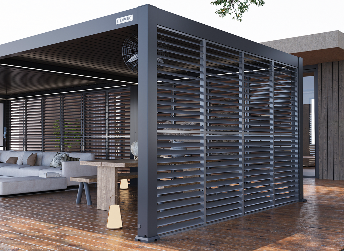 Privacy Shutter Wall for FlexPatio POWER+ | Pergola Optional Wall