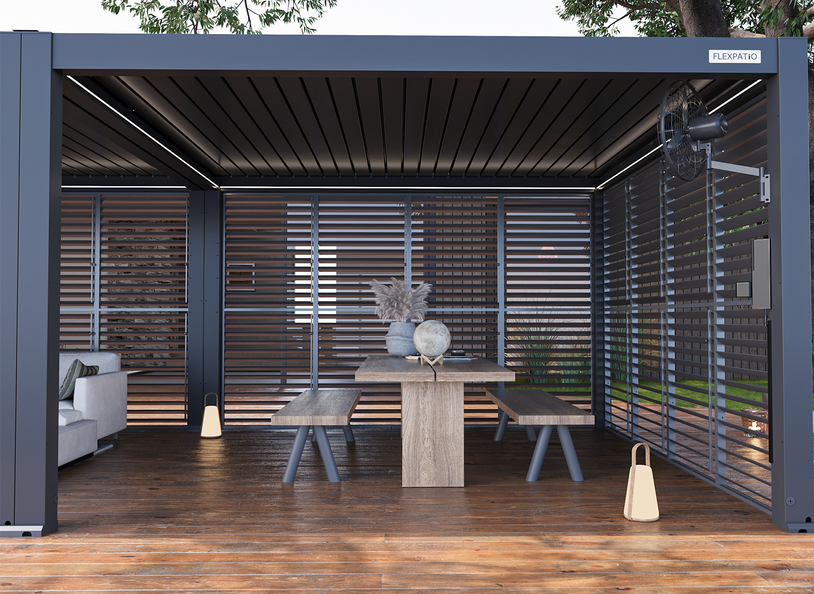 Privacy Shutter Wall for FlexPatio POWER+ | Pergola Optional Wall