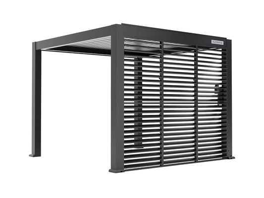 4Inch-Post 10' x 10' FlexPatio Pergola Slide Wall - Privacy Shutter Walls (Back Side)