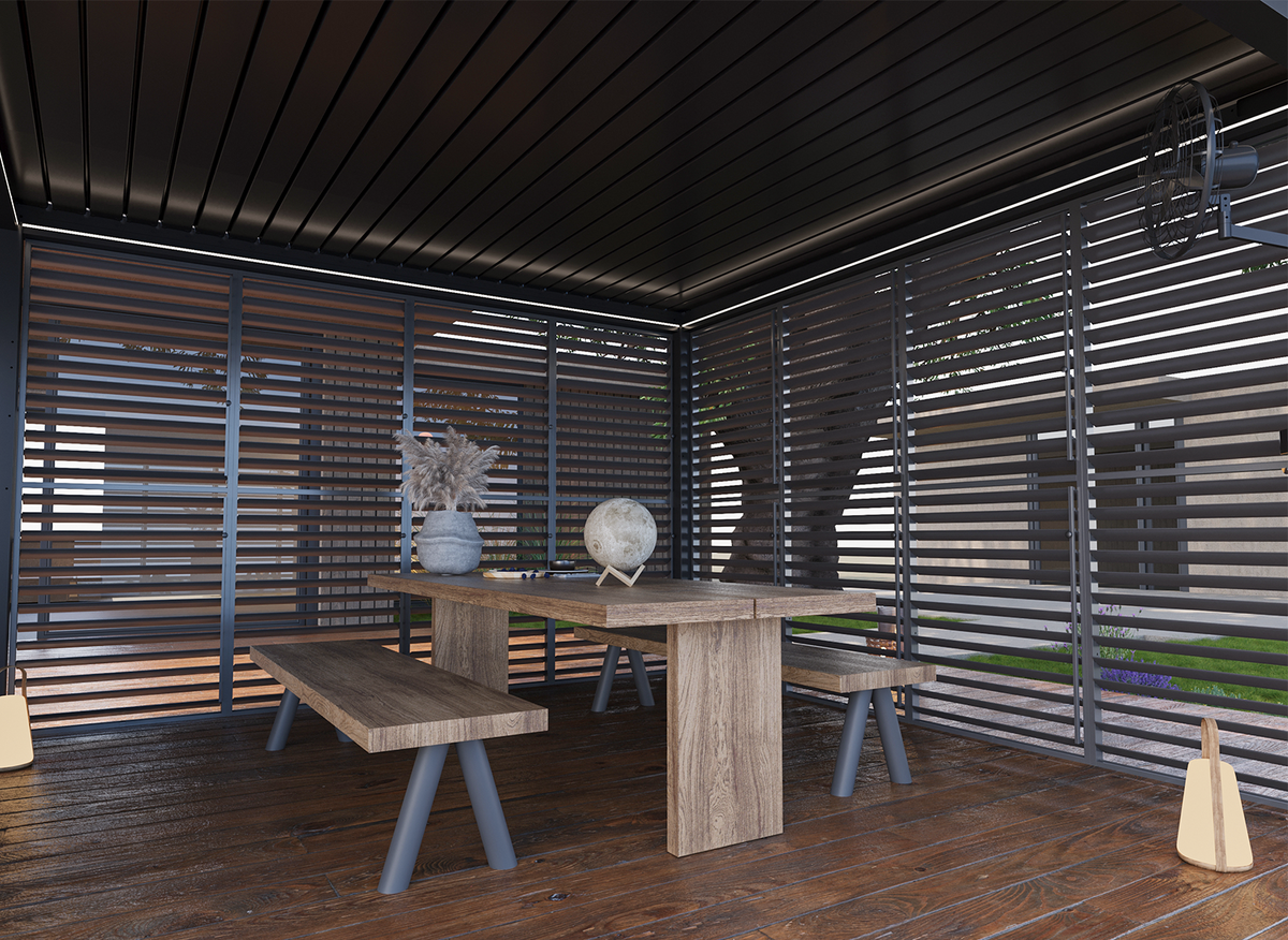 Privacy Shutter Wall for FlexPatio POWER+ | Pergola Optional Wall